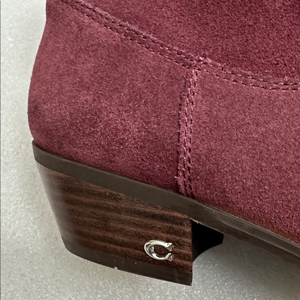 Coach Plum Suede Ankle Boots size 8 new - Picture 4 of 8